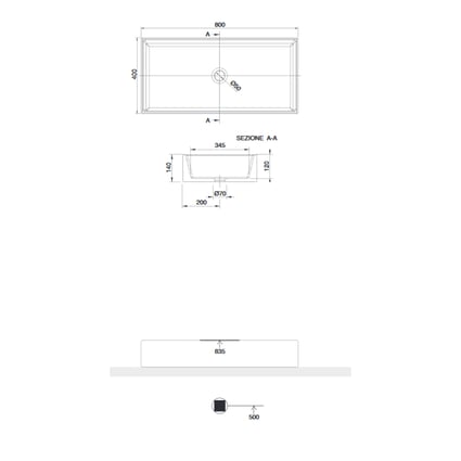 Νιπτήρας Teorema 80 White Gloss